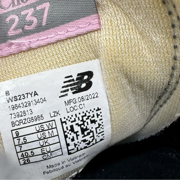 New Balance Women's 237 Lifestyle Running Shoes Grey Pink Suede Size 9 - Picture 15 of 15